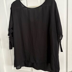 ⭐️$4 when bundled- Sweet Pea for New York & Company Black Tie Sleeve Blouse